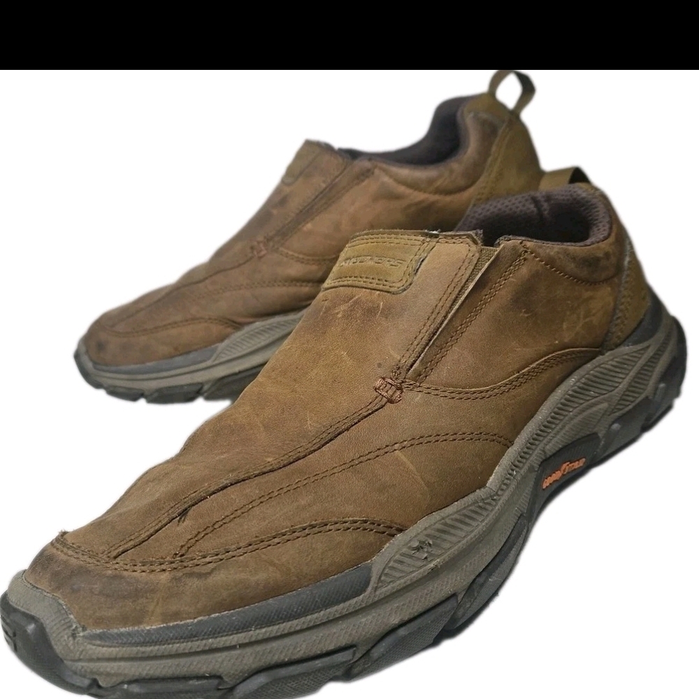 Skechers Men9.5 Brn Goodyear Sole Comfort Walk Y2k Walk Office Gorp Date[5E